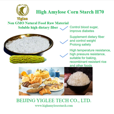 BEIJING YIGLEE TECH Amido de milho de alta amilose SDS Amido resistente a prebióticos de baixa viscosidade HAMS Amido de alta amilose