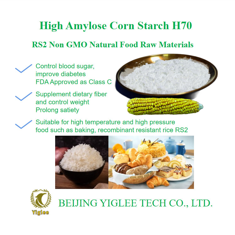 BEIJING YIGLEE TECH Amilose elevada Amido de milho RS2 Resistente Índice glicêmico baixo Amidos HAMS Amilose elevada