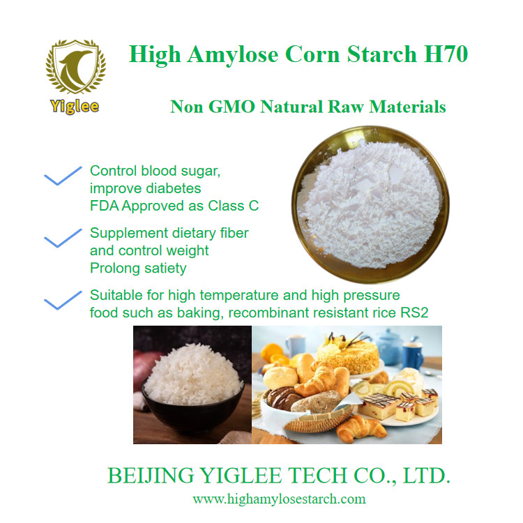 BEIJING YIGLEE TECH Amido de milho de alta amilose H70 RS2 Amido de alta amilose resistente
